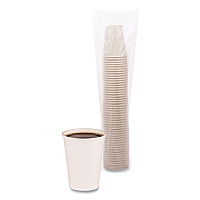 Paper Hot Cups, 12 oz, White, 50/Sleeve, 20 Sleeves/Carton (WHT12HCUP)