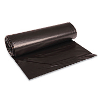 Recycled Low-Density Polyethylene Can Liners, 45 gal, 1.6 mil, 40" x 46", Black, Perforated, 10 Bags/Roll, 10 Rolls/Carton (521)