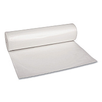 Recycled Low-Density Polyethylene Can Liners, 60 gal, 1.1 mil, 38" x 58", Clear, Perforated, 10 Bags/Roll, 10 Rolls/Carton (533)