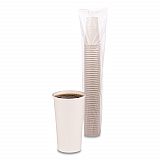 Paper Hot Cups, 20 oz, White, 50/Sleeve, 12 Sleeves/Carton (WHT20HCUP)