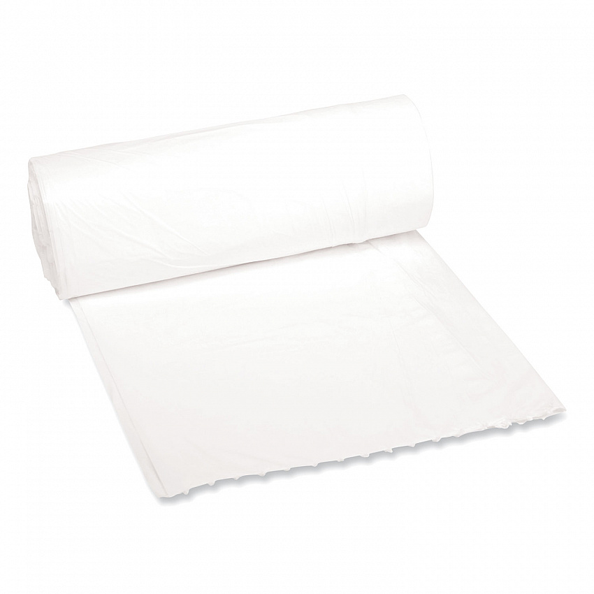 Low-Density Waste Can Liners, 16 gal, 0.4 mil, 24" x 32", White, Perforated Roll, 25 Bags/Roll, 20 Rolls/Carton (2432EXH)