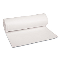 Low-Density Waste Can Liners, 60 gal, 0.6 mil, 38" x 58", White, Perforated Roll, 25 Bags/Roll, 4 Rolls/Carton (3858EXH)
