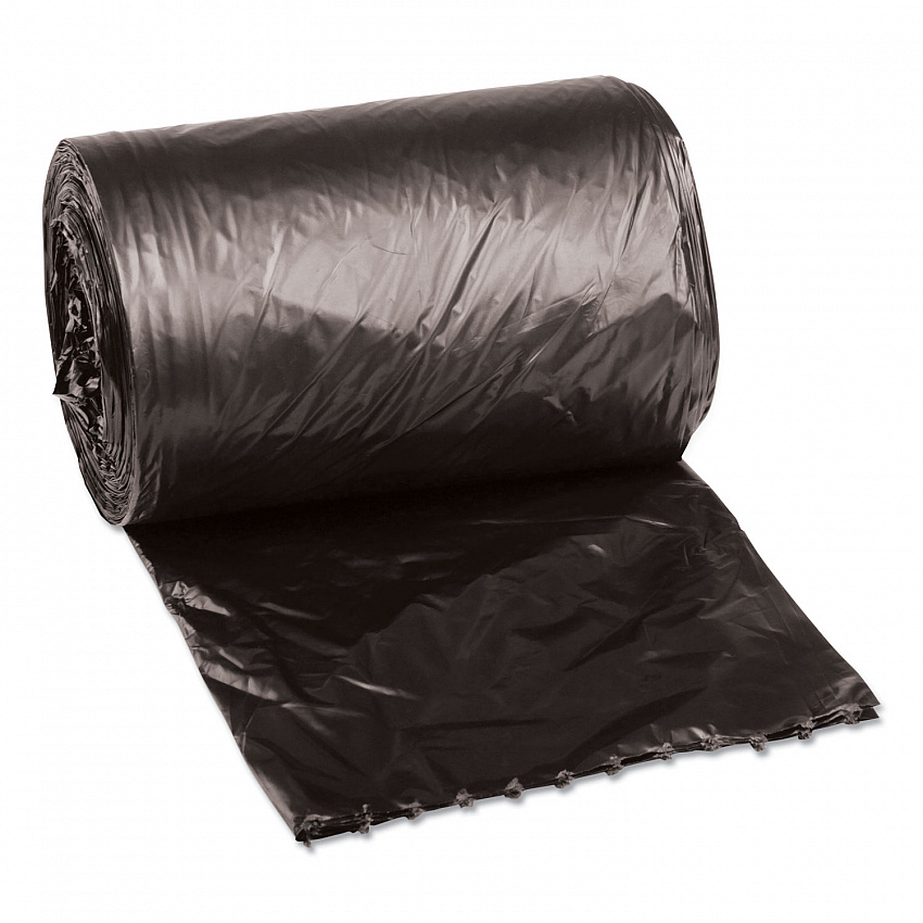 Low-Density Waste Can Liners, 4 gal, 0.35 mil, 17" x 17", Black, Perforated Roll, 50 Bags/Roll, 20 Rolls/Carton (1717L)