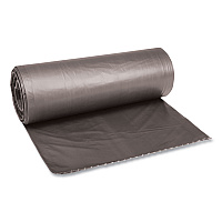 Low-Density Waste Can Liners, 60 gal, 0.95 mil, 38" x 58", Gray, Perforated Roll, 25 Bags/Roll, 4 Rolls/Carton (528)