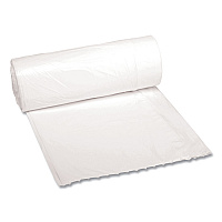 Low-Density Waste Can Liners, 10 gal, 0.4 mil, 24" x 23", White, Perforated Roll, 25 Bags/Roll, 20 Rolls/Carton (2423EXH)