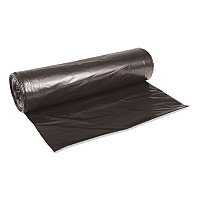 Low-Density Waste Can Liners, 45 gal, 0.6 mil, 40" x 46", Black, Perforated Roll, 25 Bags/Roll, 4 Rolls/Carton (4046H)