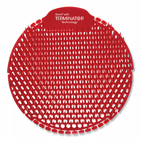 Slant7 with Terminator Urinal Screen, Forest Scent, Red, 5/Box (S7TBX)