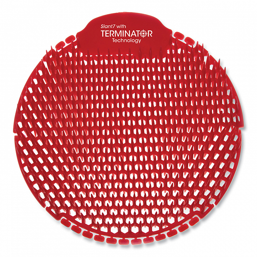 Slant7 with Terminator Urinal Screen, Forest Scent, Red, 5/Box (S7TBX)