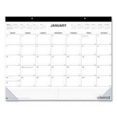 Universal Desk Pad Calendar, 22 x 17, White/Black Sheets, Black Binding, Clear Corners, 12-Month (Jan to Dec): 2022 (71002)