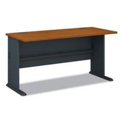 Bush Series C Collection Bow Front Desk, 71.13" x 36.13" x 29.88", Natural Cherry/Graphite Gray (WC72446)