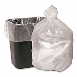 Can Liners, 10 gal, 7.87 mic, 24" x 24", Natural, 25 Bags/Roll, 20 Rolls/Carton (WHD2423)