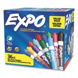 EXPO Low Odor Dry Erase Vibrant Color Markers, Broad Chisel Tip, Assorted Colors, 36/Pack (2135174)