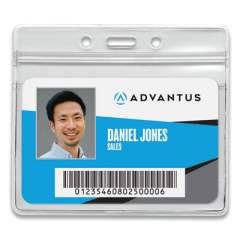 Advantus Resealable ID Badge Holder, Horizontal, 4.13 x 3.75, Frosted, 50/Pack (75523)