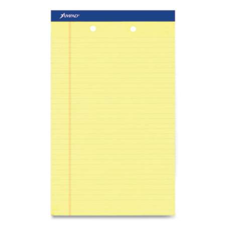 Ampad Perforated Writing Pads, Wide/Legal Rule, 50 Canary-Yellow 8.5 x 14 Sheets, Dozen (20233)