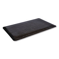 Cushion-Step Marbleized Rubber Mat, Rectangular, Black Smooth Surface, 36" x 72" (CU3672BK)