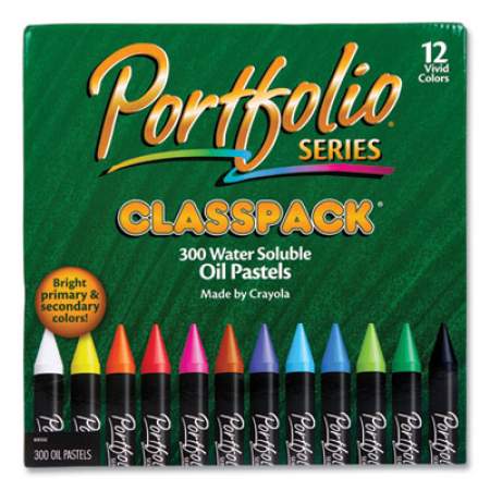 Crayola Portfolio Series Oil Pastels, 12 Assorted Colors, 300/Carton (523630)