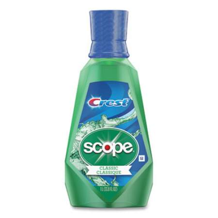 Crest + Scope Mouth Rinse, Classic Mint, 1 L Bottle, 6/Carton (95662)