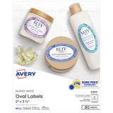 Avery Oval Labels w/ Sure Feed and Easy Peel, 2 x 3.33, Glossy White, 80/Pack (22820)