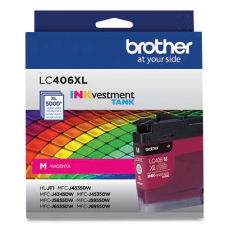 Brother LC406XLMS INKvestment High-Yield Ink, 5,000 Page-Yield, Magenta