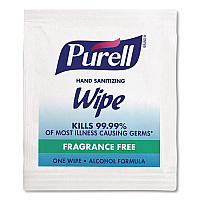 Premoistened Sanitizing Hand Wipes, Individually Wrapped, 5 x 7, Unscented, White, 1,000/Carton (90211M)
