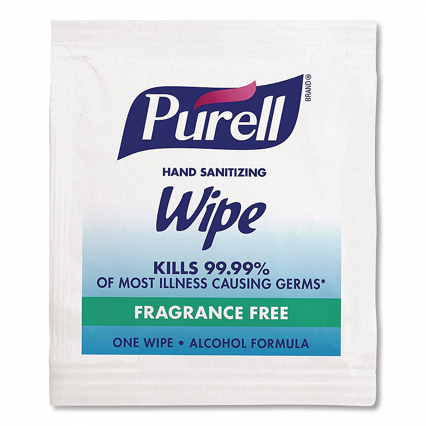 Premoistened Sanitizing Hand Wipes, Individually Wrapped, 5 x 7, Unscented, White, 1,000/Carton (90211M)