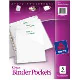 Avery Binder Pockets, 3-Hole Punched, 9 1/4 x 11, Clear, 5/Pack (75243)