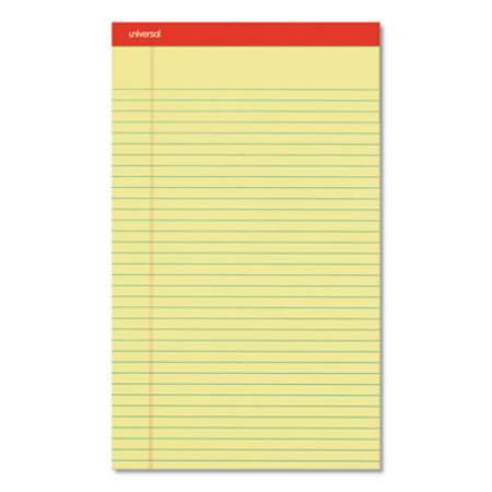 Universal Perforated Ruled Writing Pads, Wide/Legal Rule, Red Headband, 50 Canary-Yellow 8.5 x 14 Sheets, Dozen (40000)