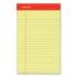 Universal Perforated Ruled Writing Pads, Narrow Rule, Red Headband, 50 Canary-Yellow 5 x 8 Sheets, Dozen (46200)