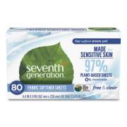 Seventh Generation Natural Fabric Softener Sheets, Unscented, 80 Sheets/Box, 4/Carton (44930CT)