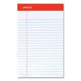 Universal Perforated Ruled Writing Pads, Narrow Rule, Red Headband, 50 White 5 x 8 Sheets, Dozen (46300)
