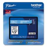 Brother P-Touch TZe Laminated Removable Label Tapes, 0.47" x 26.2 ft, White on Blue (TZE535CS)
