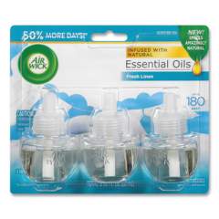 Air Wick Scented Oil Refill, Warming - Fresh Linen, 0.67 oz, 3/Pack, 6 Packs/Carton (92858)