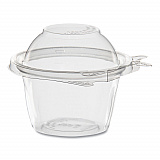 ClearPac SafeSeal Tamper-Resistant, Tamper-Evident Containers, Snack Cup, Domed Lid, 8 oz, Clear, Plastic, 272/Carton (SC8D)