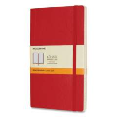 Moleskine Classic Softcover Notebook, 1 Subject, Narrow Rule, Scarlet Red Cover, 8.25 x 5, 192 Sheets (QP616F2)