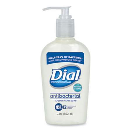 Dial Professional Antibacterial Liquid Hand Soap with Moisturizers, Pleasant, 7.5 oz Pump, 12/Carton (84024)