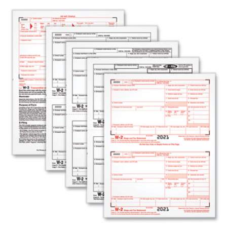 TOPS W-2 Tax Forms, Four-Part Carbonless, 5.5 x 8.5, 2/Page, (50) W-2s and (1) W-3 (22990)
