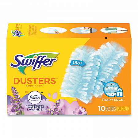 Dusters Refill, Dust Lock Fiber, Lavender Vanilla Scent, Light Blue, 10/Box (21461BX)