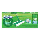 Swiffer Sweeper Mop, 10 x 4.8 White Cloth Head, 46" Green/Silver Aluminum/Plastic Handle, 6/Carton (92815CT)