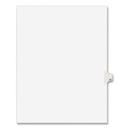 Preprinted Legal Exhibit Side Tab Index Dividers, Avery Style, 10-Tab, 41, 11 x 8.5, White, 25/Pack, (1041) (01041)