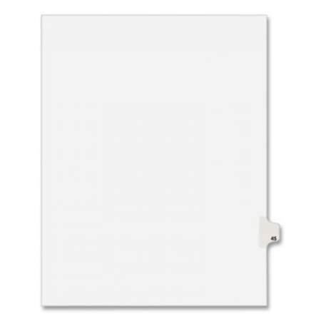 Preprinted Legal Exhibit Side Tab Index Dividers, Avery Style, 10-Tab, 45, 11 x 8.5, White, 25/Pack, (1045) (01045)