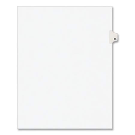 Preprinted Legal Exhibit Side Tab Index Dividers, Avery Style, 10-Tab, 56, 11 x 8.5, White, 25/Pack, (1056) (01056)