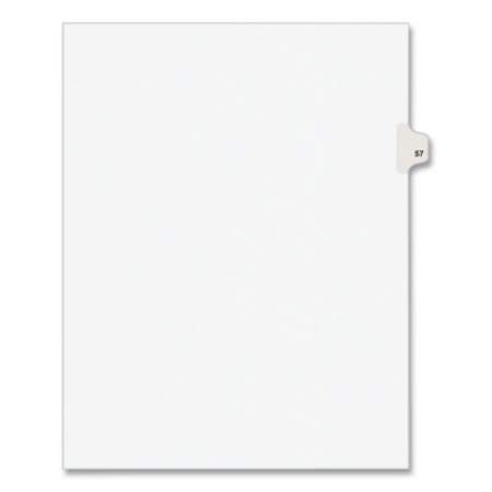 Preprinted Legal Exhibit Side Tab Index Dividers, Avery Style, 10-Tab, 57, 11 x 8.5, White, 25/Pack, (1057) (01057)