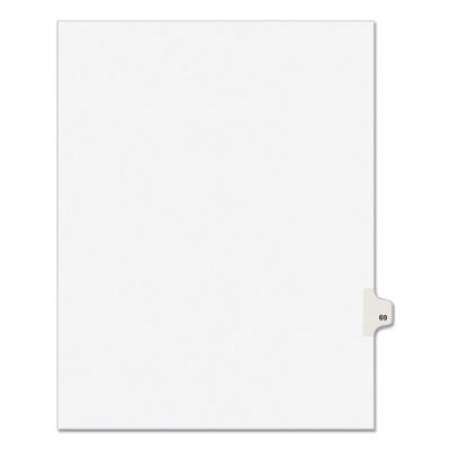 Preprinted Legal Exhibit Side Tab Index Dividers, Avery Style, 10-Tab, 69, 11 x 8.5, White, 25/Pack, (1069) (01069)