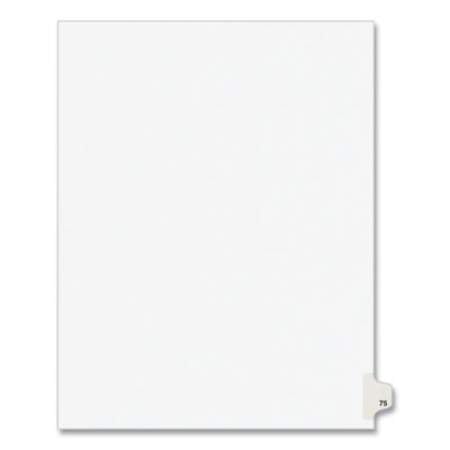 Preprinted Legal Exhibit Side Tab Index Dividers, Avery Style, 10-Tab, 75, 11 x 8.5, White, 25/Pack, (1075) (01075)