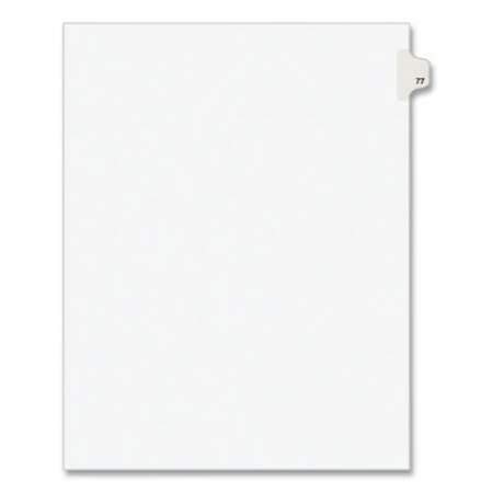 Preprinted Legal Exhibit Side Tab Index Dividers, Avery Style, 10-Tab, 77, 11 x 8.5, White, 25/Pack, (1077) (01077)