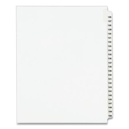 Preprinted Legal Exhibit Side Tab Index Dividers, Avery Style, 25-Tab, 126 to 150, 11 x 8.5, White, 1 Set, (1335) (01335)