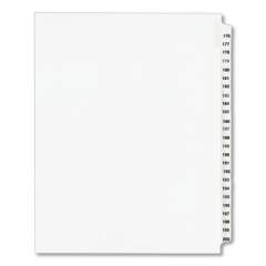 Preprinted Legal Exhibit Side Tab Index Dividers, Avery Style, 25-Tab, 176 to 200, 11 x 8.5, White, 1 Set, (1337) (01337)