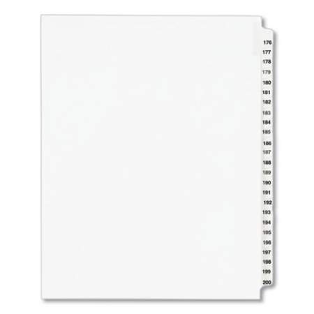 Preprinted Legal Exhibit Side Tab Index Dividers, Avery Style, 25-Tab, 176 to 200, 11 x 8.5, White, 1 Set, (1337) (01337)