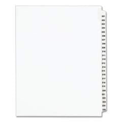 Preprinted Legal Exhibit Side Tab Index Dividers, Avery Style, 25-Tab, 201 to 225, 11 x 8.5, White, 1 Set, (1338) (01338)