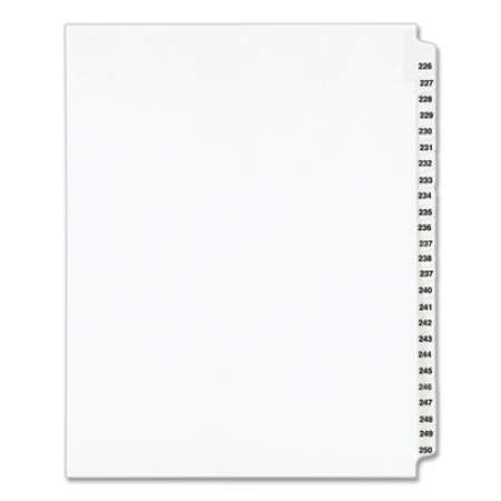 Preprinted Legal Exhibit Side Tab Index Dividers, Avery Style, 25-Tab, 226 to 250, 11 x 8.5, White, 1 Set, (1339) (01339)